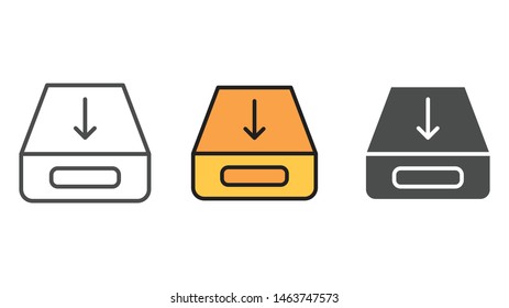 Inbox vector icon sign symbol