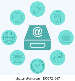 Inbox vector icon sign symbol