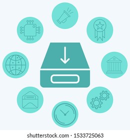 Inbox vector icon sign symbol