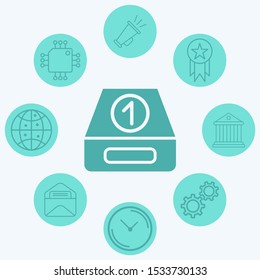 Inbox vector icon sign symbol