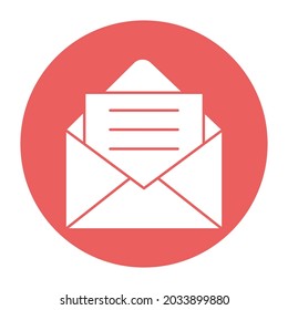 Inbox white glyph with color background vector icon which can easily modify or edit 