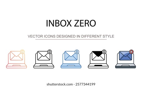 Inbox Zero icon design with white background stock illustration