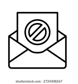 Inbox Zero Outline Icon Vector Illustration