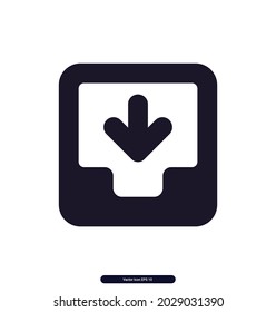 inbox_receive icon. Mobile Sign and symbol Vector icons. Simple set of outline symbols, graphic design elements. eps10