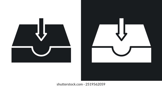 Inboxline vector icon set in solid and outline style.