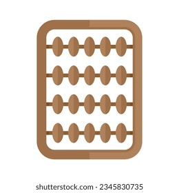 Inca abacus icon flat vector. Math calculator. Wooden toy isolated