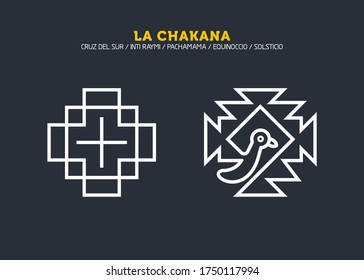 Inca Cross Chakana, Inti Raymi Ecuador, Peru emblematic symbol of an ancestral and cultural celebration of the Andean peoples for the winter solstice. Ethnic folk image. Tribe motif. Tribal. Pachamama