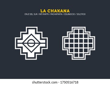 Inca Cross Chakana, Inti Raymi Ecuador, Peru emblematic symbol of an ancestral and cultural celebration of the Andean peoples for the winter solstice. Ethnic folk image. Tribe motif. Tribal. Pachamama