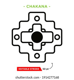 Inca Cross Chakana, Inti Raymi Ecuador, Peru emblematic symbol of an ancestral and cultural celebration of the Andean peoples for the winter solstice. Ethnic folk image. Tribe motif. Tribal. Pachamama