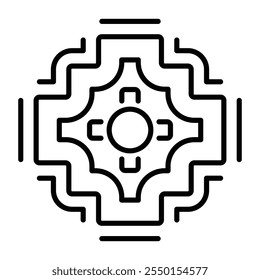 Inca cross icon in line style 