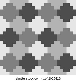 Inca crosses seamless pattern. Ethnic ornament. Folk background. Geometric wallpaper. Grid image. Tribal motif. Ancient mosaic. Digital paper, web design, textile print, abstract. Vector art.