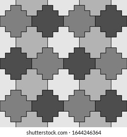 Inca crosses seamless pattern. Ethnic ornament. Folk background. Geometric wallpaper. Grid image. Tribal motif. Ancient mosaic. Digital paper, web design, textile print, abstract. Vector art.