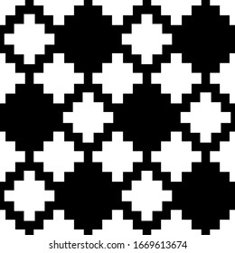 Inca crosses seamless pattern. Ethnic ornament. Folk background. Geometric wallpaper. Cross shapes image. Tribal motif. Ancient mosaic. Digital paper, web design, textile print, abstract. Vector.