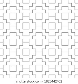 Inca crosses seamless pattern. Ethnic ornament. Folk background. Geometric wallpaper. Grid image. Tribal motif. Ancient mosaic. Digital paper, web design, textile print, abstract. Vector artwork.
