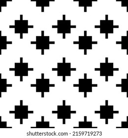 Inca crosses seamless pattern. Ethnic ornament. Folk background. Geometric wallpaper. Grid image. Tribal motif. Ancient signs. Digital paper, web design, textile print, abstract. Vector artwork.