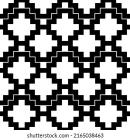 Inca crosses seamless pattern. Ethnic ornament. Folk background. Geometric wallpaper. Grid image. Tribal motif. Ancient mosaic. Digital paper. Abstract web design. Textile print. Vector art.