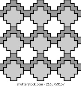 Inca crosses seamless pattern. Ethnic ornament. Folk background. Geometric wallpaper. Grid image. Tribal motif. Ancient mosaic. Digital paper, web design, textile print, abstract. Vector artwork.
