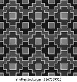 Inca crosses seamless pattern. Ethnic ornament. Folk background. Geometric wallpaper. Grid image. Tribal motif. Ancient mosaic. Digital paper, web design, textile print, abstract. Vector art work