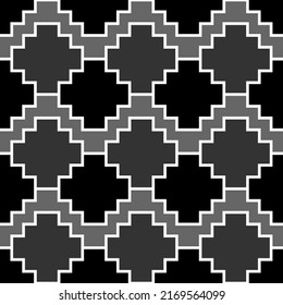 Inca cruza un patrón sin fisuras. Ornamento étnico. Fondo popular. Papel de escritorio geométrico. Imagen de cuadrícula. Motivo tribal. Mosaico antiguo. Papel digital, diseño web, impresión textil, abstracto. Arte vectorial