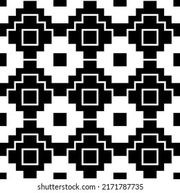 Inca crosses seamless pattern. Ethnic ornament. Folk background. Geometric wallpaper. Grid image. Tribal motif. Ancient mosaic. Digital paper, web design, textile print, abstract. Vector artwork.