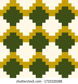 Inca crosses seamless pattern. Folk background. Tribal motif. Ethnic ornament. Geometric wallpaper. Cross shapes. Ancient mosaic. Ethnical web design, patchwork textile print, abstract. Vector art.