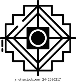 Inca glyph and line vector illustration