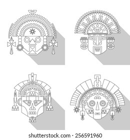 Inca masks. Vector illustration