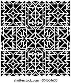 Inca Pattern Black White Stock Vector (Royalty Free) 604604633 ...
