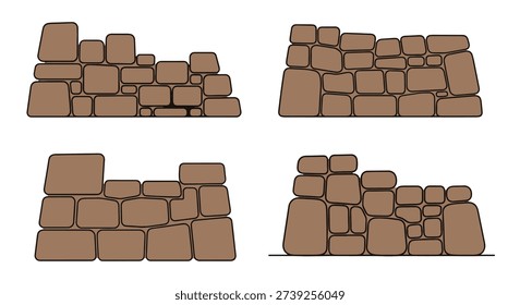 Inca Stone Wall Line modern bold tone illustration
