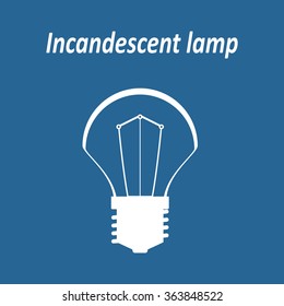 incandescent bulb.  icon, vector illustration. Flat design style