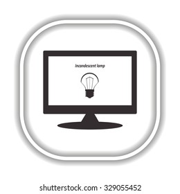 incandescent bulb.  Modern design flat style icon