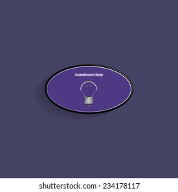 incandescent bulb on a dark background with shadow. vector