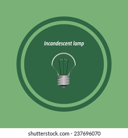 incandescent bulb on green background, vector, 10 EPS
