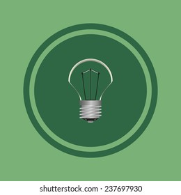 incandescent bulb on green background, vector, 10 EPS
