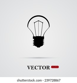 incandescent bulb   on a light background with shadow, vector, EPS 10