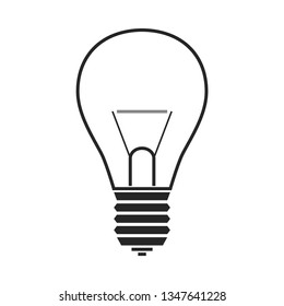Incandescent lamp. Flat icon, object or symbol.