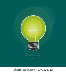 incandescent lamp in a flat style. Vector eps10 illustration