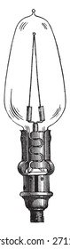 Incandescent lamp, Gerard, vintage engraved illustration. Industrial encyclopedia E.-O. Lami - 1875. 