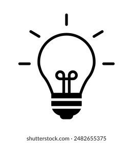 Incandescent lamp icon. The light bulb icon symbolizes intelligence. Education icon