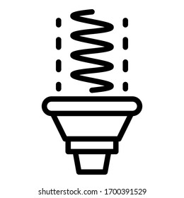 Incandescent lamp icon. Outline incandescent lamp vector icon for web design isolated on white background