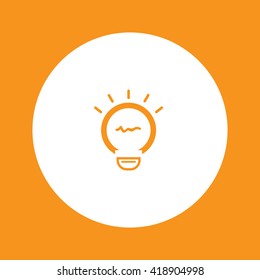 incandescent lamp icon in round