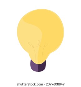 Incandescent lamp illustration, thinking icon, idea icon