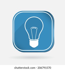 incandescent lamp. light bulb. Color square icon