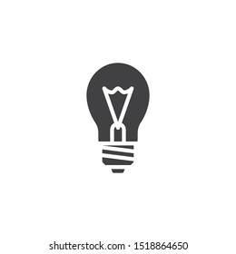 Incandescent lamp vector icon. filled flat sign for mobile concept and web design. Light bulb glyph icon. Symbol, logo illustration. Vector graphics