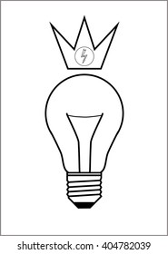 Incandescent light bulb in the crown.