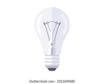 Incandescent light bulb flat design. Vector illustration