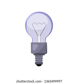 Incandescent light bulb flat icon. Solution, idea, electric light. Light bulbs concept. Vector illustration can be used for topics like electricity, energy, power