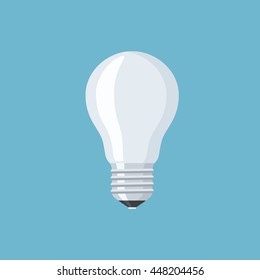Incandescent light bulb. Simple, flat style. Graphic vector illustration.