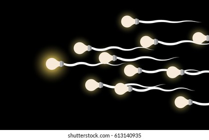 Incandescent light bulb sperms