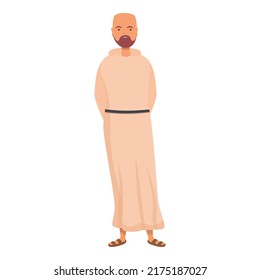 Incarnation monk icon cartoon vector. Man meditate. Image give